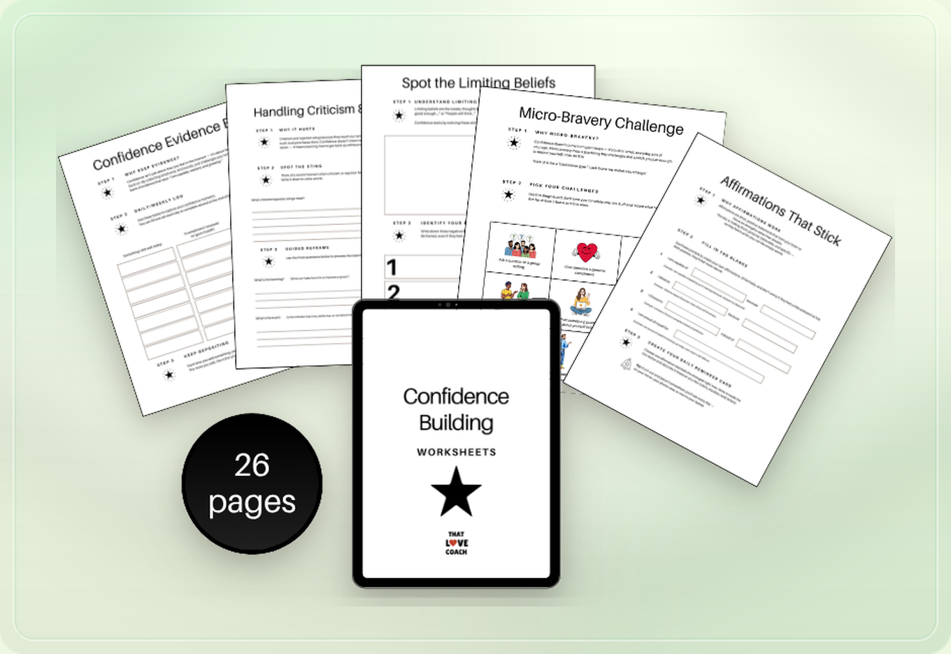 Confidence Building Worksheets product preview